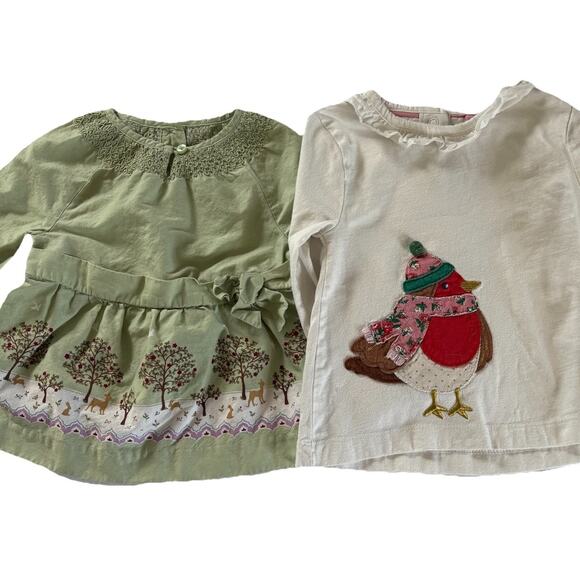Janie and Jack/Baby Boden Long Sleeve Shirts Size 18-24 Months Trees Bird - Picture 1 of 13